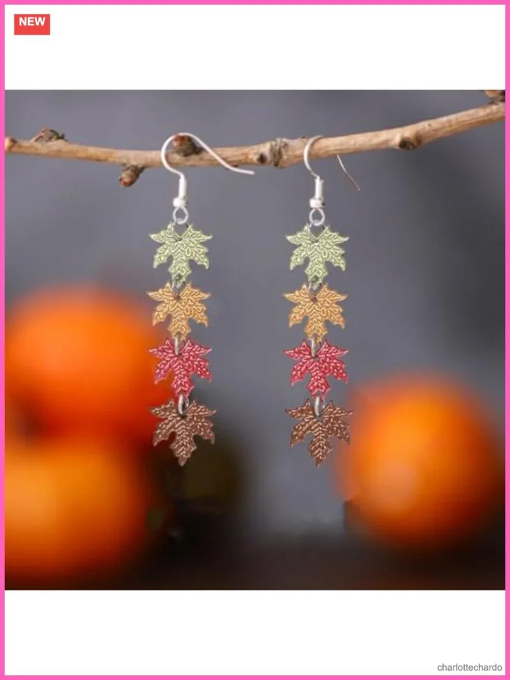 Maple Leaf Dangle Earrings Alloy Hypoallergenic Fall Jewelry
